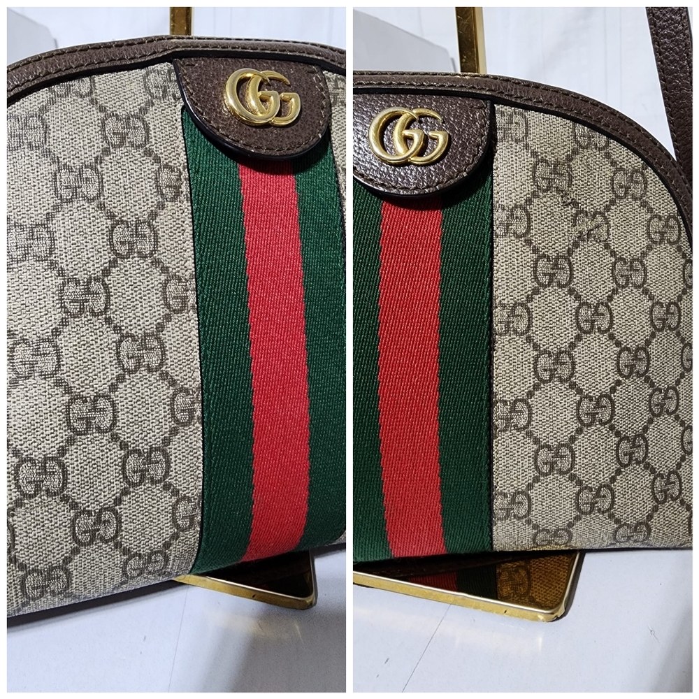 GUCCI GG Ophidia Web Sherry Line Shoulder Bag Beige/Brown - Picture 11 of 16